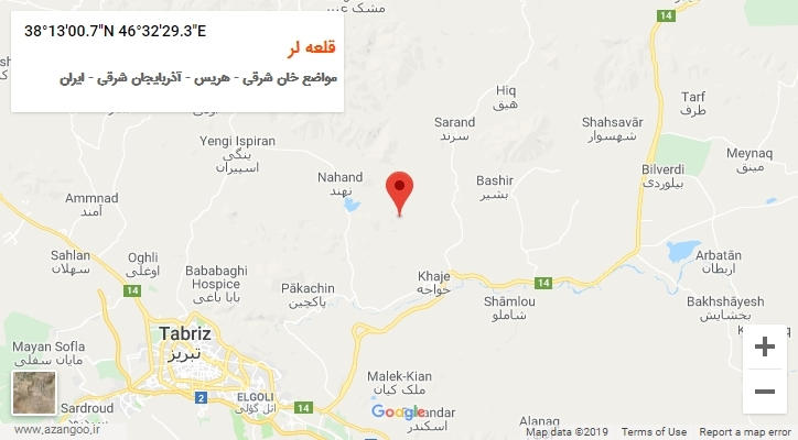 روستای قلعه لر بر روی نقشه