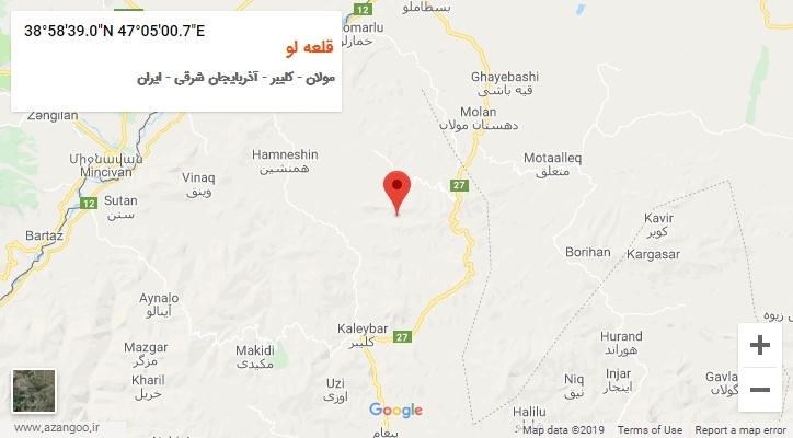 روستای قلعه لو بر روی نقشه