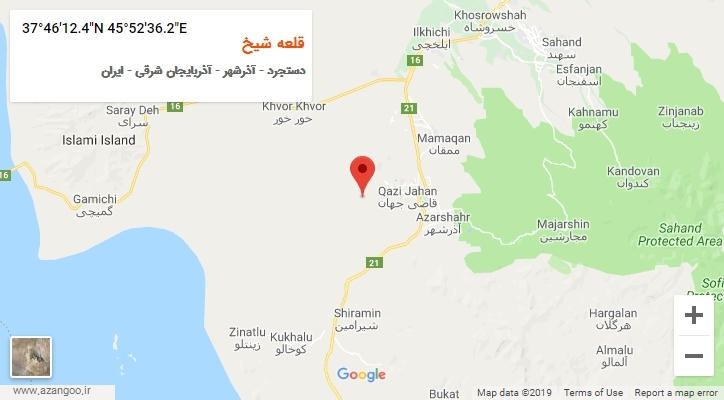 روستای قلعه شیخ بر روی نقشه