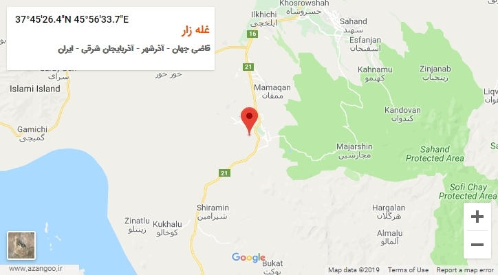 روستای غله زار بر روی نقشه