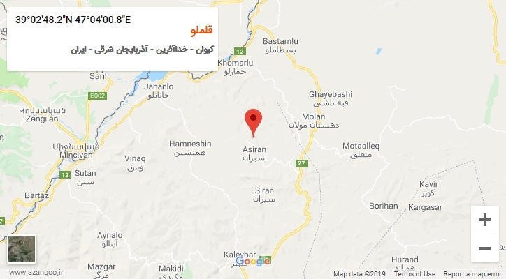 روستای قلملو بر روی نقشه