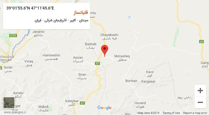 روستای قلیانساز بر روی نقشه