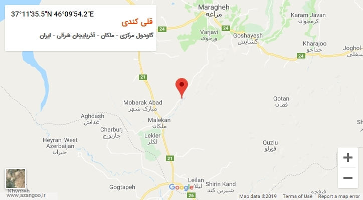 روستای قلی کندی بر روی نقشه