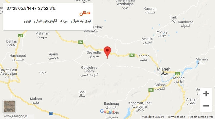 روستای قمقان بر روی نقشه