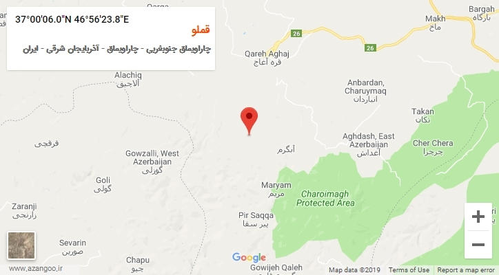 روستای قملو بر روی نقشه