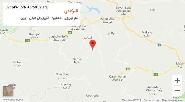 روستای قمرکندی بر روی نقشه