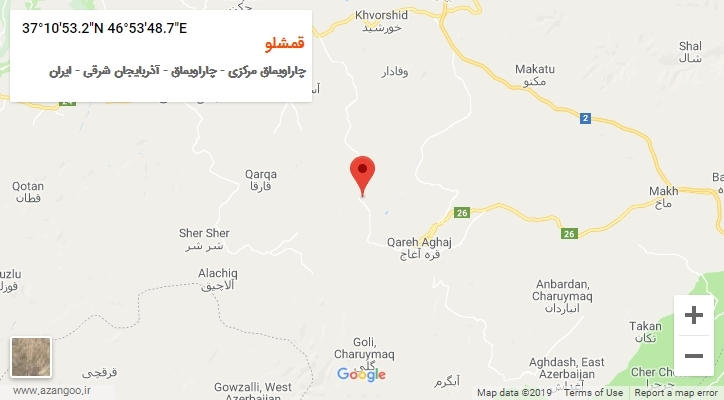 روستای قمشلو بر روی نقشه