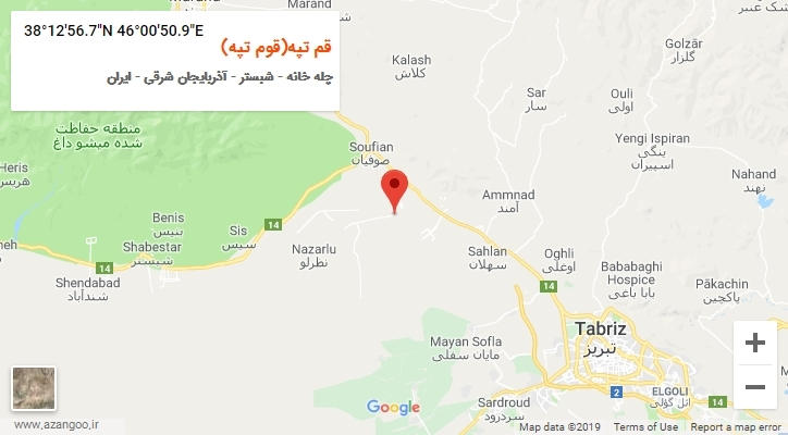 روستای قم تپه(قوم تپه) بر روی نقشه