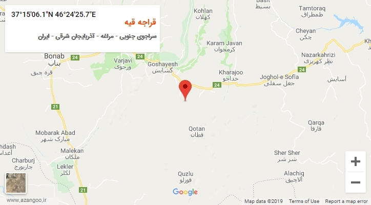 روستای قراجه قیه بر روی نقشه