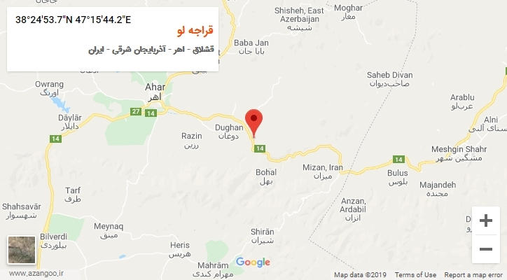 روستای قراجه لو بر روی نقشه