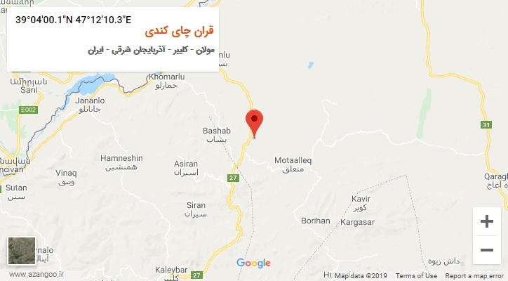 روستای قران چای کندی بر روی نقشه