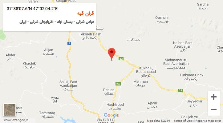 روستای قران قیه بر روی نقشه
