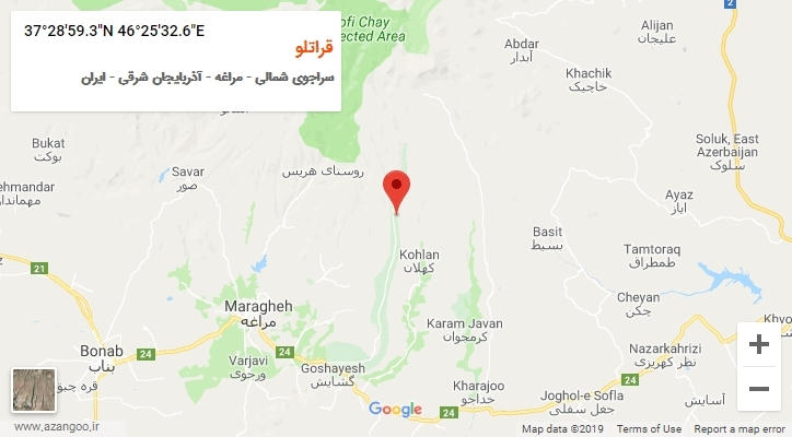روستای قراتلو بر روی نقشه