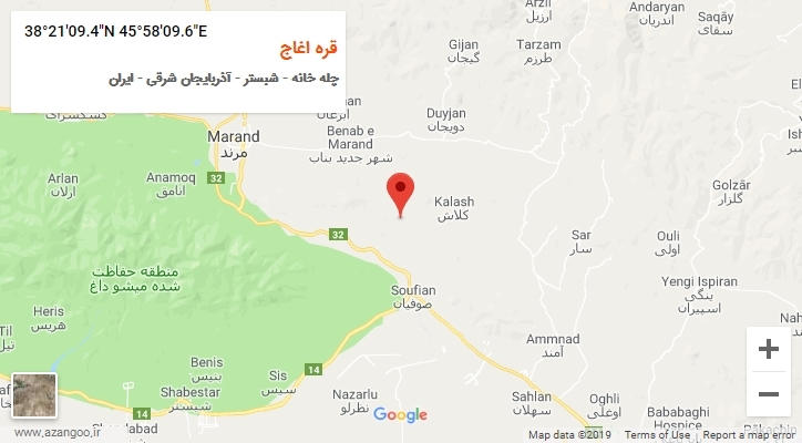 روستای قره اغاج بر روی نقشه