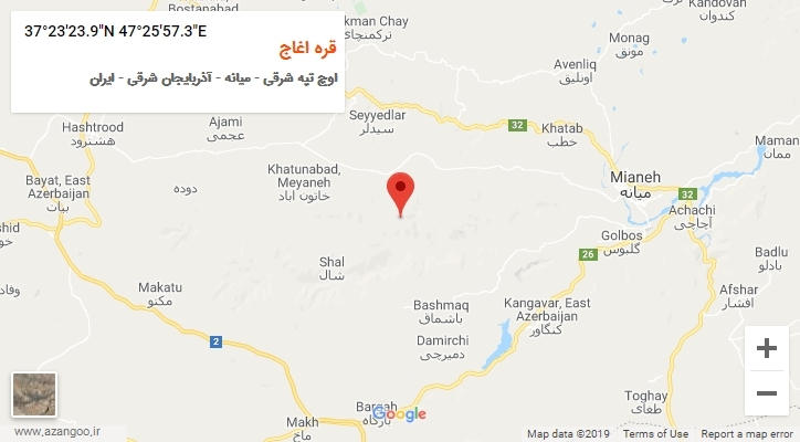 روستای قره اغاج بر روی نقشه
