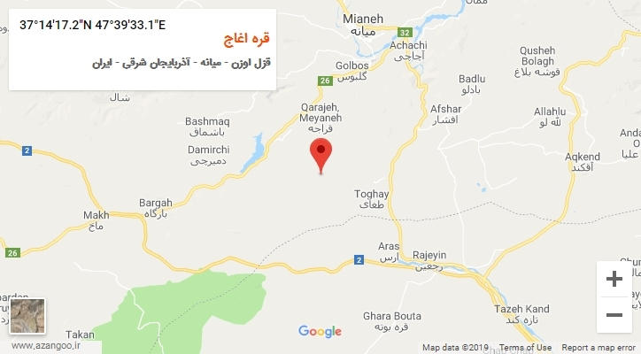 روستای قره اغاج بر روی نقشه