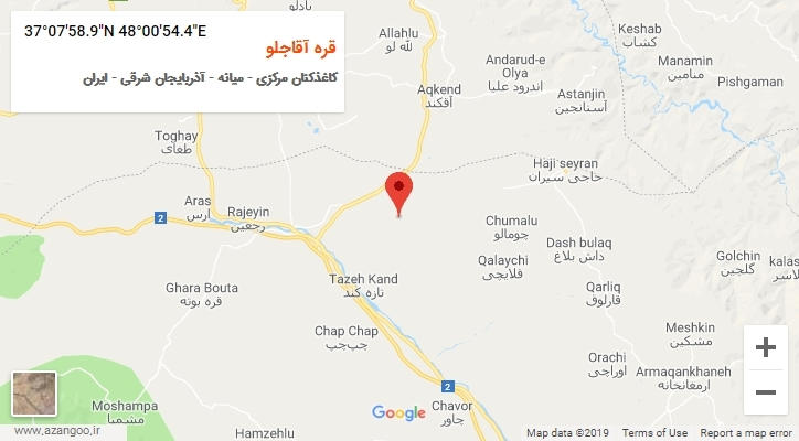 روستای قره آقاجلو بر روی نقشه
