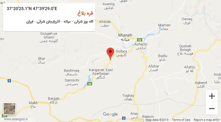 روستای قره بلاغ بر روی نقشه