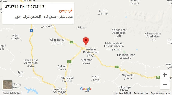 روستای قره چمن بر روی نقشه