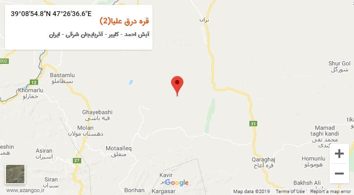 روستای قره درق علیا(2) بر روی نقشه