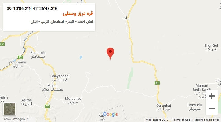 روستای قره درق وسطی بر روی نقشه