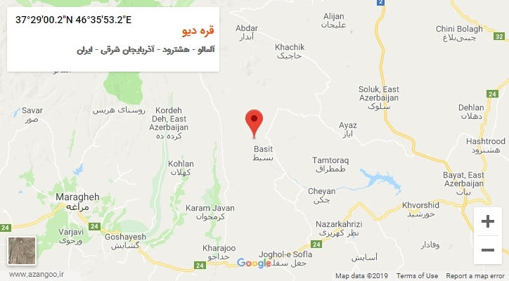 روستای قره دیو بر روی نقشه