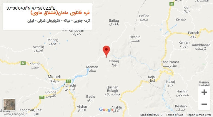 روستای قره قانلوی مامان(قشلاق ماوی) بر روی نقشه