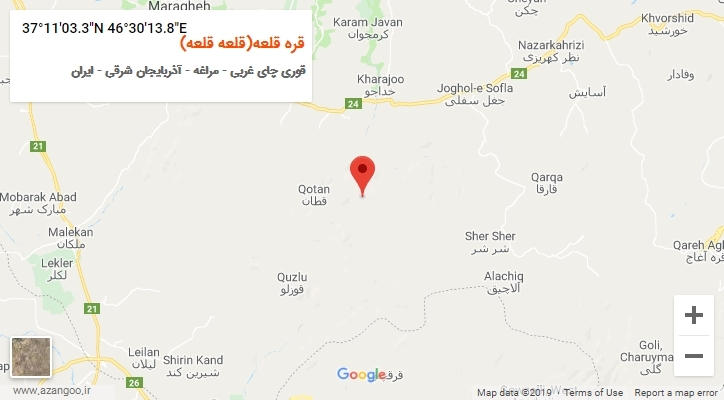 روستای قره قلعه(قلعه قلعه) بر روی نقشه