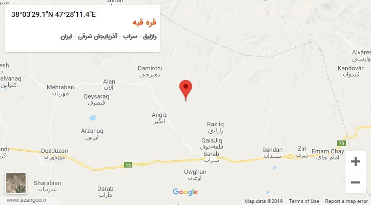 روستای قره قیه بر روی نقشه