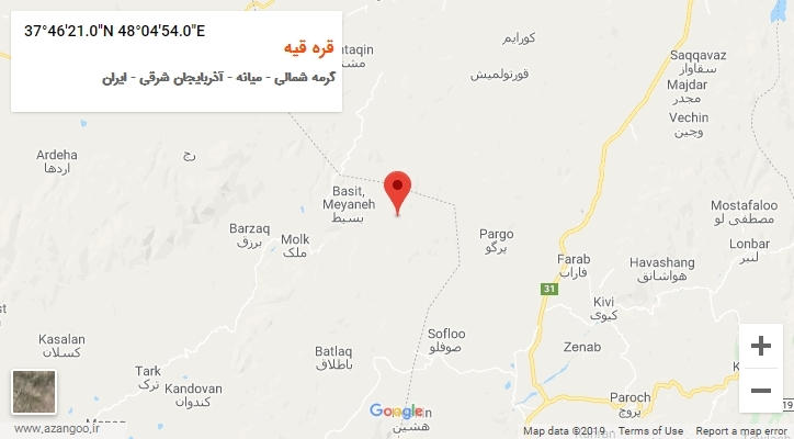 روستای قره قیه بر روی نقشه