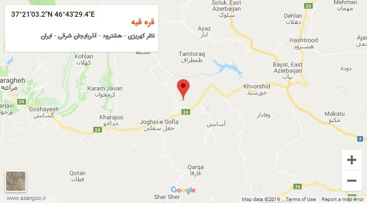 روستای قره قیه بر روی نقشه