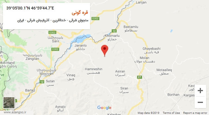 روستای قره گونی بر روی نقشه