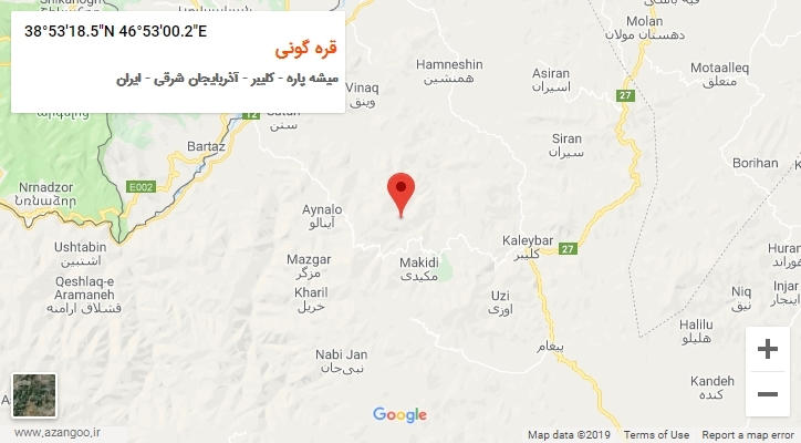 روستای قره گونی بر روی نقشه