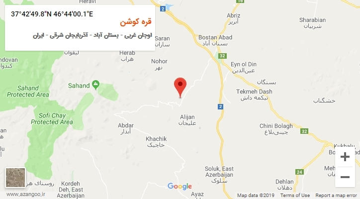 روستای قره کوشن بر روی نقشه