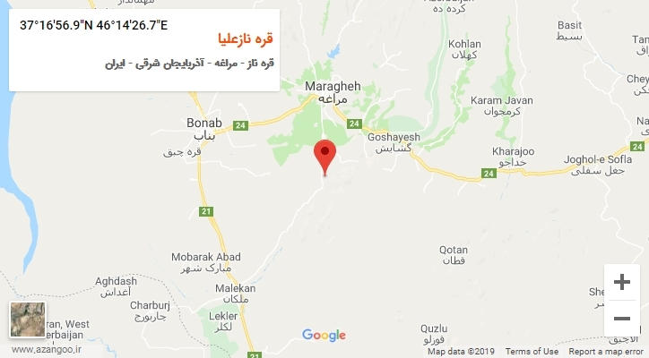 روستای قره نازعلیا بر روی نقشه