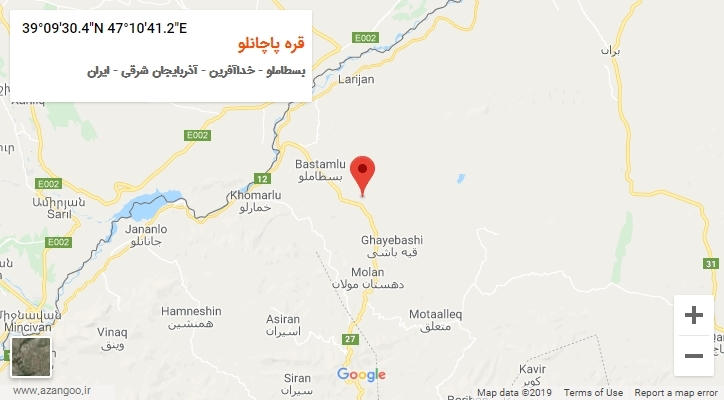 روستای قره پاچانلو بر روی نقشه