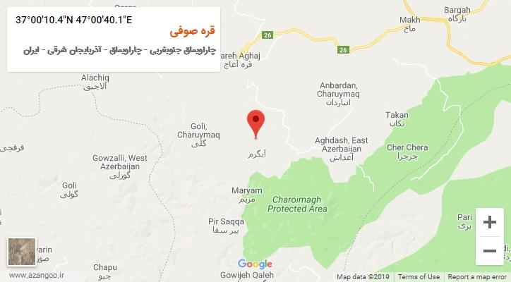 روستای قره صوفی بر روی نقشه