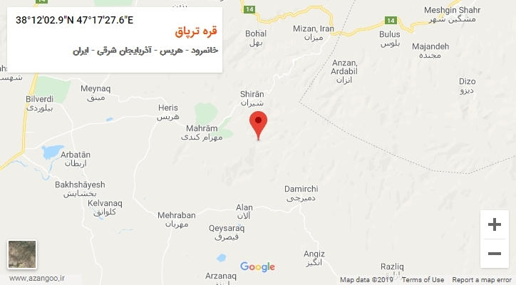 روستای قره ترپاق بر روی نقشه