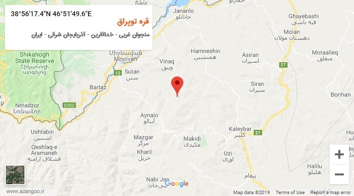 روستای قره توپراق بر روی نقشه