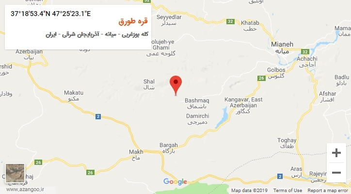 روستای قره طورق بر روی نقشه
