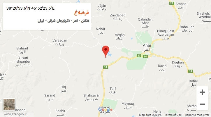 روستای قرخبلاغ بر روی نقشه