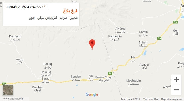 روستای قرخ بلاغ بر روی نقشه