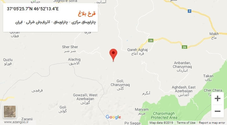 روستای قرخ بلاغ بر روی نقشه