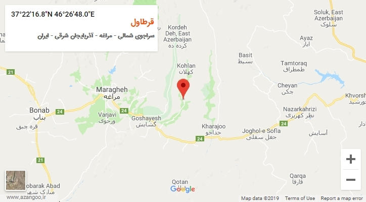 روستای قرطاول بر روی نقشه