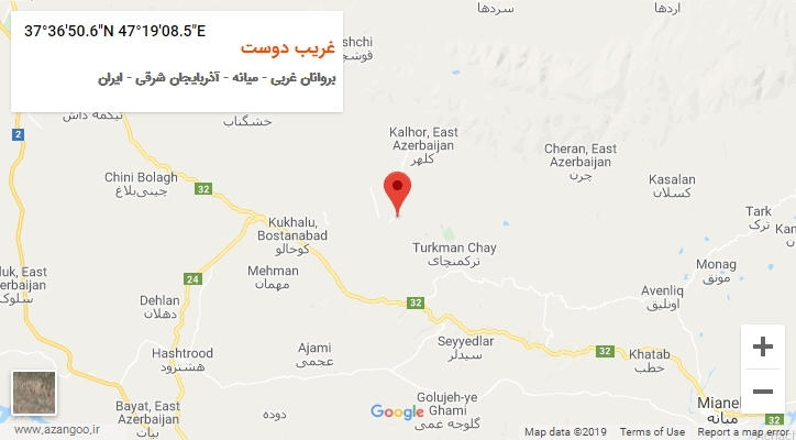 روستای غریب دوست بر روی نقشه