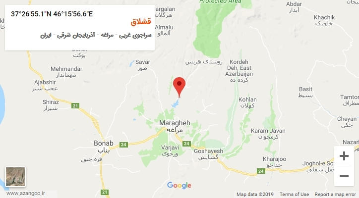 روستای قشلاق بر روی نقشه