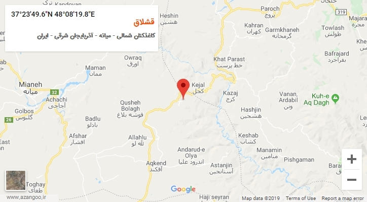 روستای قشلاق بر روی نقشه
