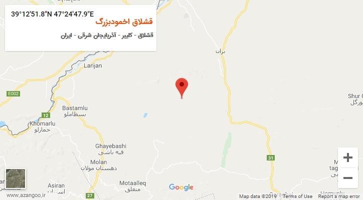 روستای قشلاق اخمودبزرگ بر روی نقشه