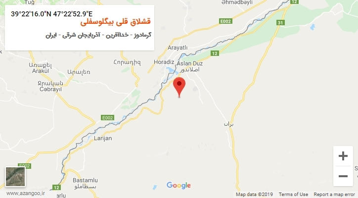 روستای قشلاق قلی بیگلوسفلی بر روی نقشه