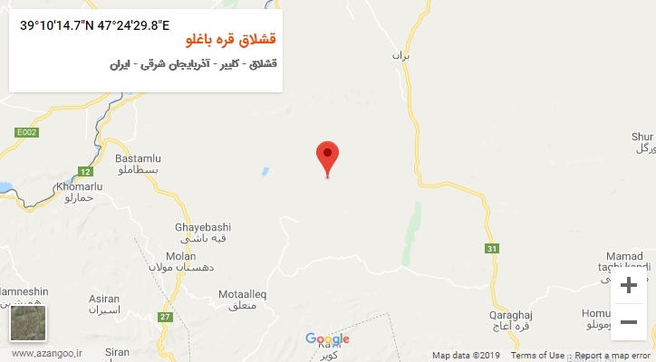 روستای قشلاق قره باغلو بر روی نقشه